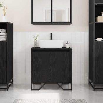 ARDEBO.de - Waschbecken-Schrank Schwarze Eiche 60x35x60 cm Furniertes Holz