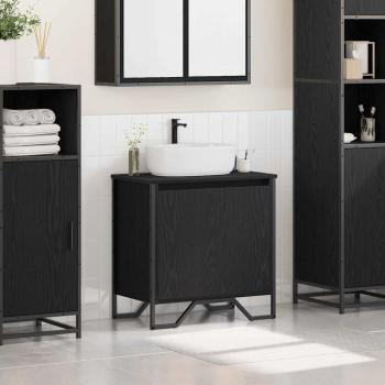 Waschbecken-Schrank Schwarze Eiche 60x35x60 cm Furniertes Holz