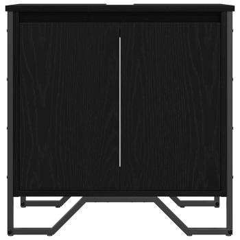 Waschbecken-Schrank Schwarze Eiche 60x35x60 cm Furniertes Holz