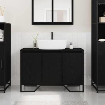 ARDEBO.de - Waschbeckenschrank Schwarzes Eichenholz 91x35x60 cm Holzwerkstoff