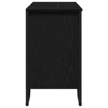 Waschbeckenschrank Schwarzes Eichenholz 91x35x60 cm Holzwerkstoff