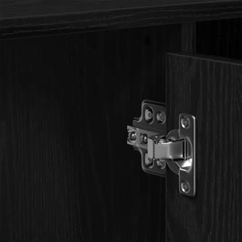 Waschbecken Schrank Schwarz Eiche 91x35x60 cm Holzwerkstoff
