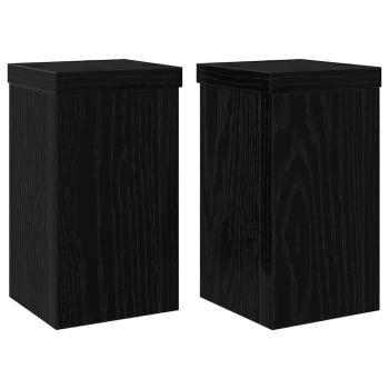 Schwarz-Eichen-Pflanzenständer Set von 2 Schwarz-Eiche Holz