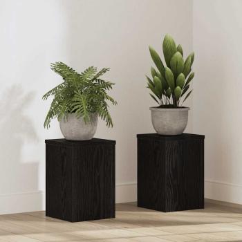 ARDEBO.de - Pflanzenständer 2 Stück Schwarze Eiche 20x20x30 cm Ingenieure Holz