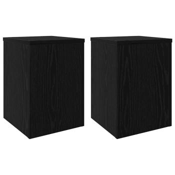 Pflanzenständer 2 Stück Schwarze Eiche 25x25x35 cm Holzwerkstoff
