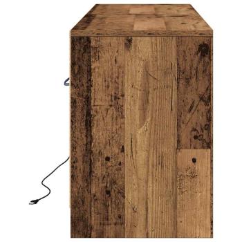 TV Schrank mit LED Altholz 139,5x34x50 cm Spanplatte