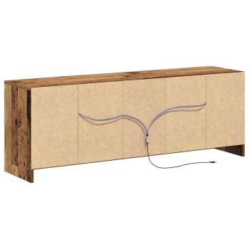 TV Schrank mit LED Altholz 139,5x34x50 cm Spanplatte
