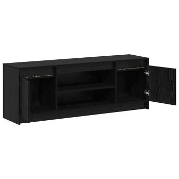 TV Schrank mit LED Schwarz Eiche 139,5x34x50 cm Holzwerkstoff