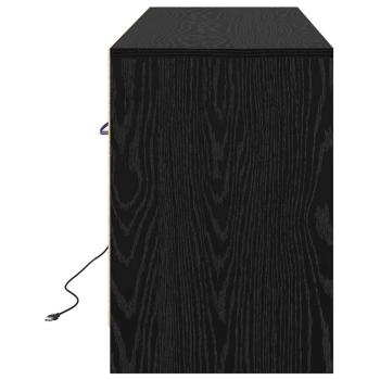 TV Schrank mit LED Schwarz Eiche 139,5x34x50 cm Holzwerkstoff