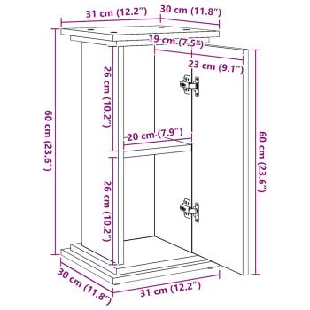 Displayständer mit Stauraum Schwarz Eiche 31x30x60 cm Ingenieure Holz