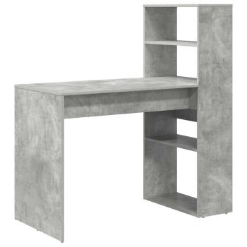 Schreibtisch mit Stauraum Beton Grau 113x54x120 cm Holzwerkstoff