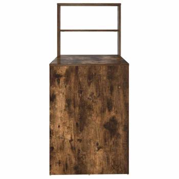 Schreibtisch mit Stauraum Geräucherte Eiche 113x54x120 cm MDF