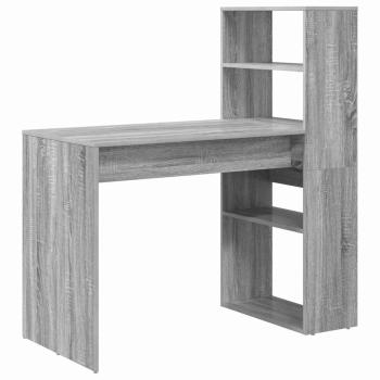 Schreibtisch mit Stauraum Grauer Sonoma 113x54x120 cm Holzwerkstoff