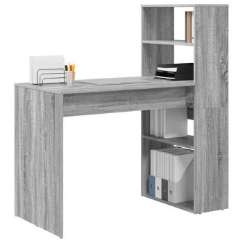 Schreibtisch mit Stauraum Grauer Sonoma 113x54x120 cm Holzwerkstoff