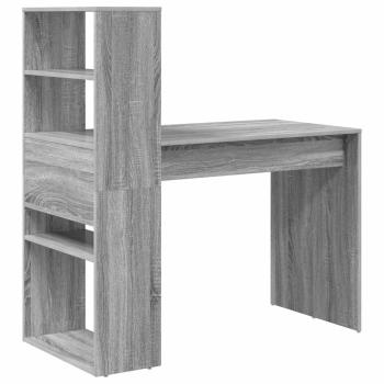 Schreibtisch mit Stauraum Grauer Sonoma 113x54x120 cm Holzwerkstoff