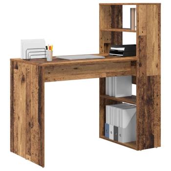 Schreibtisch mit Stauraum Alter Holz 113x54x120 cm Spanplatte