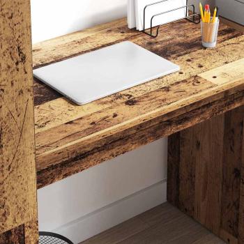 Schreibtisch mit Stauraum Alter Holz 113x54x120 cm Spanplatte