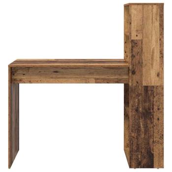 Schreibtisch mit Stauraum Alter Holz 113x54x120 cm Spanplatte