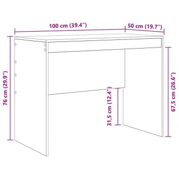 Schreibtisch Geräucherte Eiche Spanplatte 100 x 50 x 76 cm