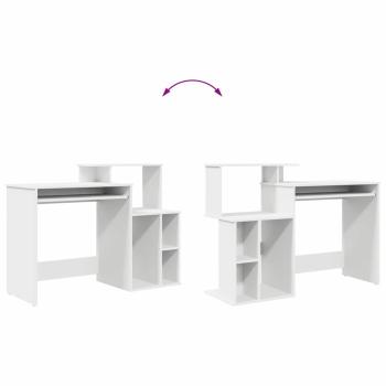 Schreibtisch mit Stauraum Weiß 120.5x44x88.5 cm Holzwerkstoff
