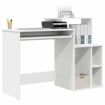 Schreibtisch mit Stauraum Weiß 120.5x44x88.5 cm Holzwerkstoff