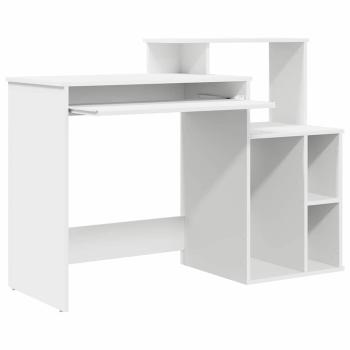 Schreibtisch mit Stauraum Weiß 120.5x44x88.5 cm Holzwerkstoff