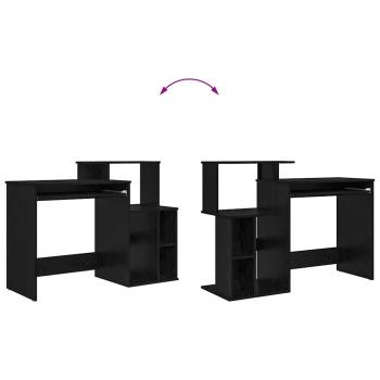 Schreibtisch mit Stauraum Schwarze Eiche 120,5x44x88,5 cm Holzwerkstoff