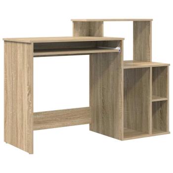 Schreibtisch mit Stauraum Sonoma Eiche 120,5x44x88,5 cm Werkstoff