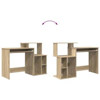 Schreibtisch mit Stauraum Sonoma Eiche 120,5x44x88,5 cm Werkstoff
