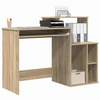 Schreibtisch mit Stauraum Sonoma Eiche 120,5x44x88,5 cm Werkstoff