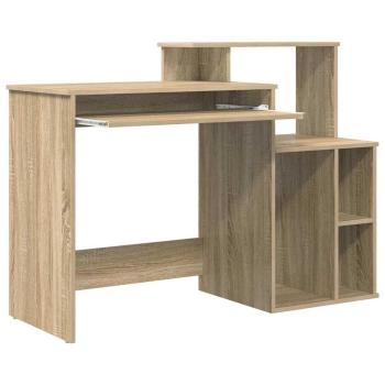 Schreibtisch mit Stauraum Sonoma Eiche 120,5x44x88,5 cm Werkstoff