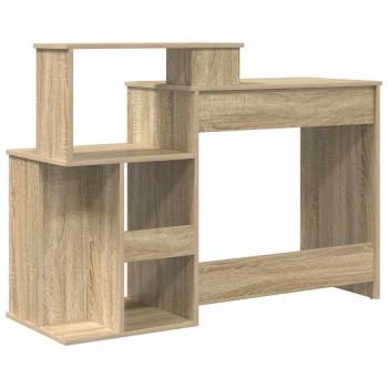 Schreibtisch mit Stauraum Sonoma Eiche 120,5x44x88,5 cm Werkstoff