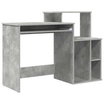 Schreibtisch mit Stauraum Betongrau 120.5x44x88.5 cm Holzwerkstoff