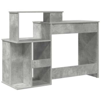Schreibtisch mit Stauraum Betongrau 120.5x44x88.5 cm Holzwerkstoff