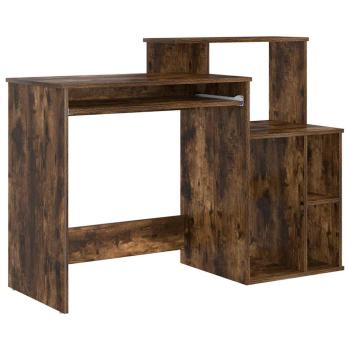 Schreibtisch mit Stauraum rauchige Eiche 120.5x44x88.5 cm Holzwerkstoff