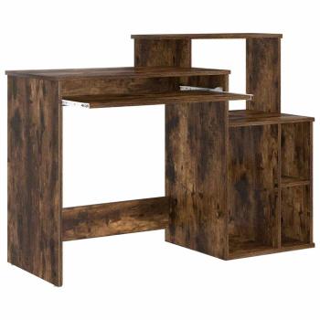 Schreibtisch mit Stauraum rauchige Eiche 120.5x44x88.5 cm Holzwerkstoff