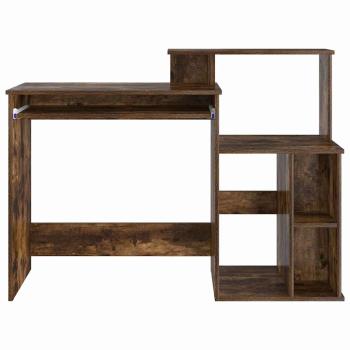 Schreibtisch mit Stauraum rauchige Eiche 120.5x44x88.5 cm Holzwerkstoff