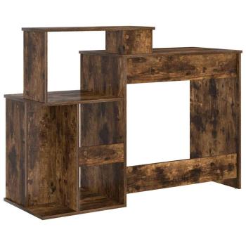 Schreibtisch mit Stauraum rauchige Eiche 120.5x44x88.5 cm Holzwerkstoff