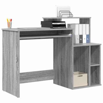 Schreibtisch mit Stauraum Grau Sonoma 120,5x44x88,5 cm Spanplatte