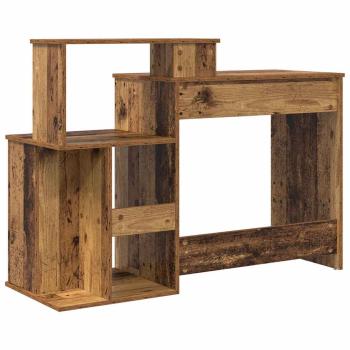Schreibtisch mit Stauraum Alter Holz 120,5x44x88,5 cm Holzwerkstoff