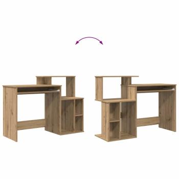 Schreibtisch mit Stauraum Kunsthandwerker Eiche 120,5 x 44 x 88,5 cm Holzwerkstoff