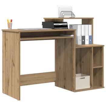 Schreibtisch mit Stauraum Kunsthandwerker Eiche 120,5 x 44 x 88,5 cm Holzwerkstoff