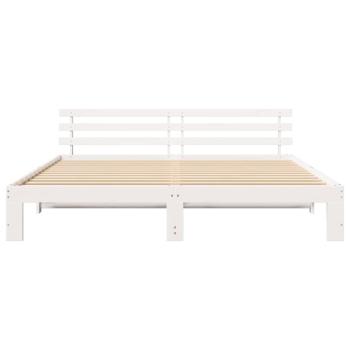Weißes Bettgestell Weiß Massivholz 200 x 200 cm