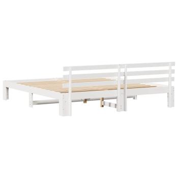 Weißes Bettgestell Weiß Massivholz 200 x 200 cm