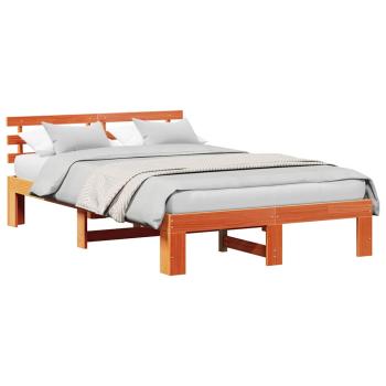 Kiefer Holz Bettgestell Wachsbraun Massivholz 135 x 190 cm