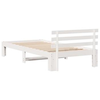 Holz Bettgestell Weiß Holz 100 x 200 cm Minimalistisch