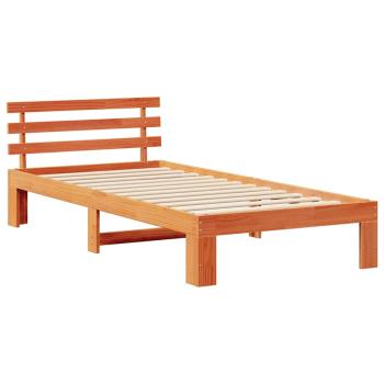 Holz Bettgestell Wachs Braun Massivholz 100 x 200 cm Langlebig