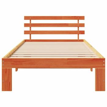 Holz Bettgestell Wachs Braun Massivholz 100 x 200 cm Langlebig