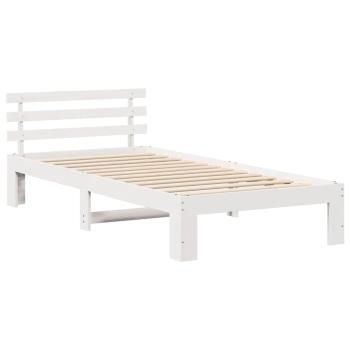 Kiefernbettgestell Weiß Weiß Massivholz 90 x 200 cm Langlebig