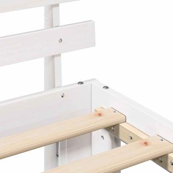 Kiefernholz-Bettgestell Weiß Holz 80 x 200 cm Weißer Bettrahmen
